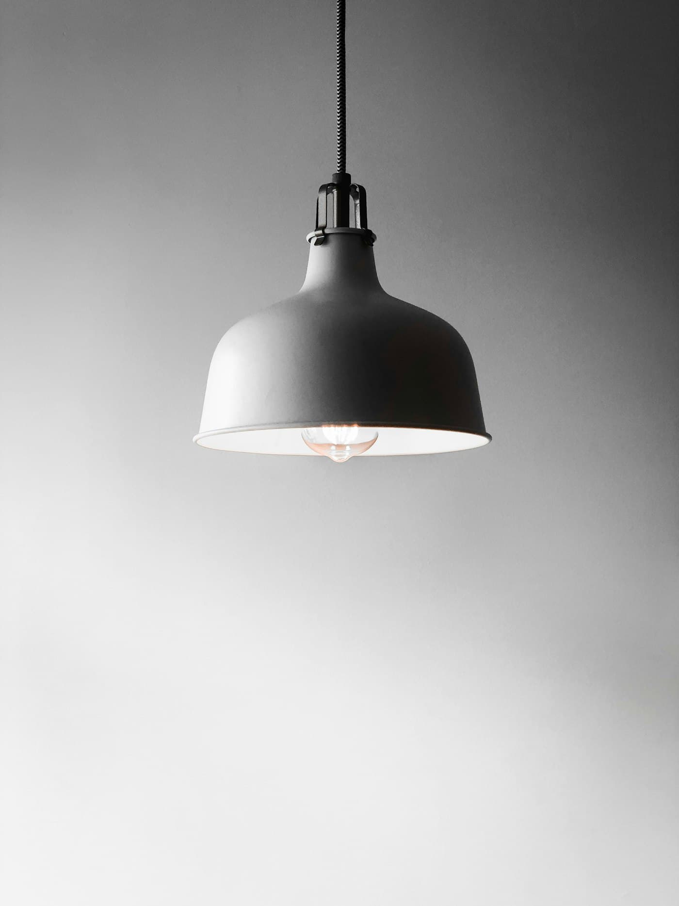 Installed pendant light with a warm, even finish