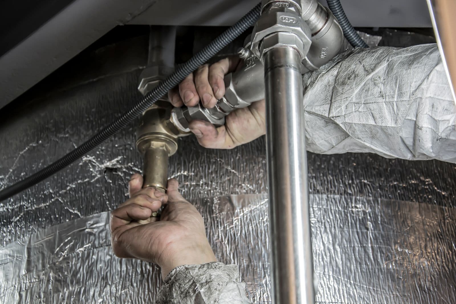 Pipe fittings after a FlowRight repair